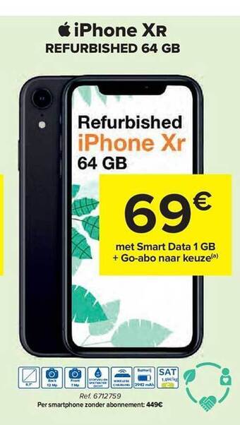 Carrefour Iphone Xr Refurbished 64 Gb aanbieding