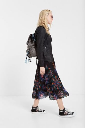 Slim fit bikerjack met borduursels - BLACK - 36