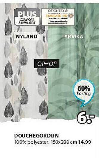 Jysk Douchegordijn aanbieding