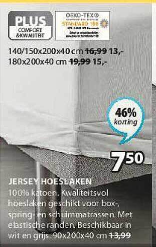 Jysk Jersey Hoeslaken aanbieding