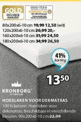 Jysk Hoeslaken Voor Dekmatras aanbieding