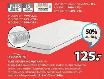 Jysk Plus S15 Springmatras aanbieding