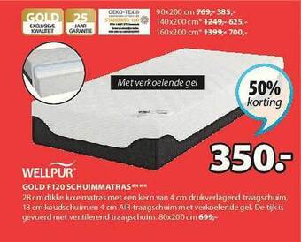 Jysk Gold F120 Schuimmatras aanbieding