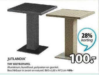 Jysk Thy Bistrotafel aanbieding