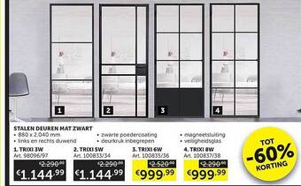 Zelfbouwmarkt Stalen Deuren Mat Zwart aanbieding