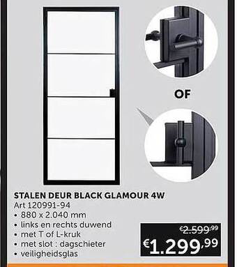 Zelfbouwmarkt Stalen Deur Black Galmour 4w aanbieding