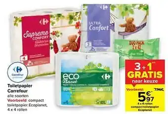 Carrefour Compact toiletpapier ecoplanet aanbieding