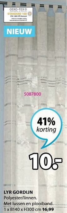 Jysk Lyr gordijn aanbieding