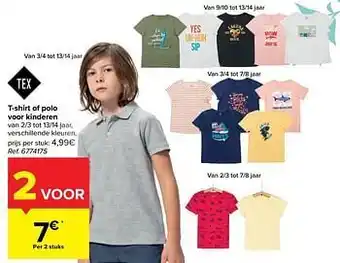 Carrefour T-shirt of polo voor kinderen aanbieding