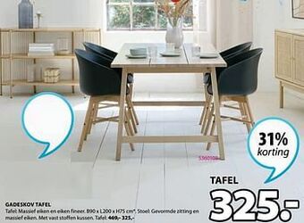 Jysk Gadeskov tafel aanbieding