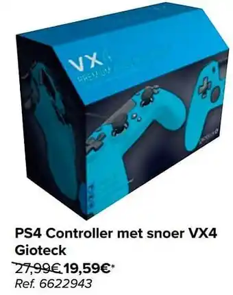 Carrefour Ps4 controller met snoer vx4 gioteck aanbieding