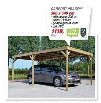 Hubo Carport base aanbieding