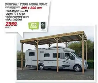 Hubo Carport voor mobilhome hobby aanbieding