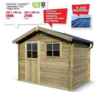 Hubo Tuinhuis garant aanbieding