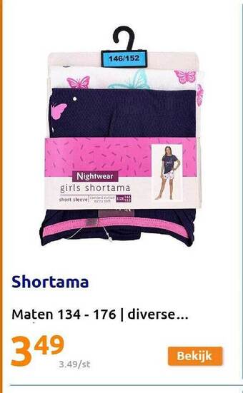 Action Shortama aanbieding