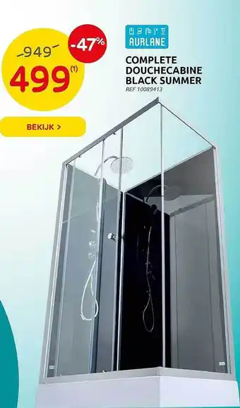 Brico Aurlane Complete Douchecabine Black Summer aanbieding
