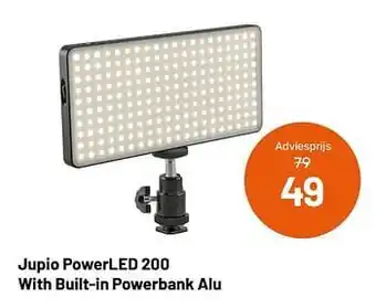 Jupio powerled 200 with built-in powerbank alu