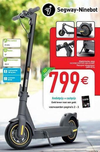 Cora Segway elektrische step kickscooter maxg30e aanbieding