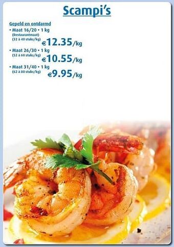 Aronde Scampi’s aanbieding