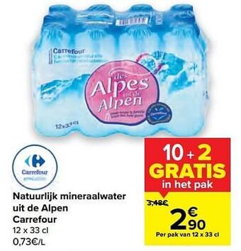 Carrefour Natuurlijk mineraalwater uit de alpen carrefour aanbieding