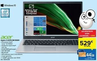 Carrefour Acer aspire 3 a315-58-53gn aanbieding