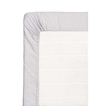 Leen Bakker Hoeslaken percale katoen - grijs - 180x200 cm - Leen Bakker aanbieding