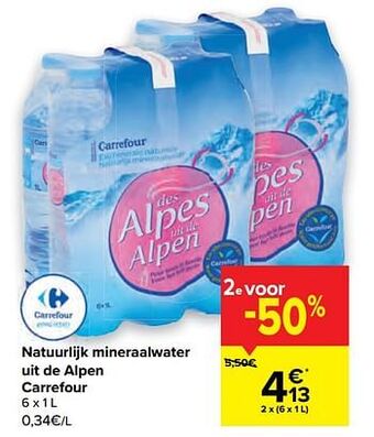Carrefour Natuurlijk mineraalwater uit de alpen carrefour aanbieding