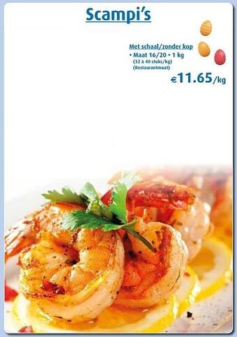 Aronde Scampi’s aanbieding