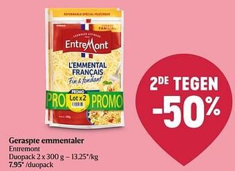Delhaize Geraspte emmentaler entremont aanbieding