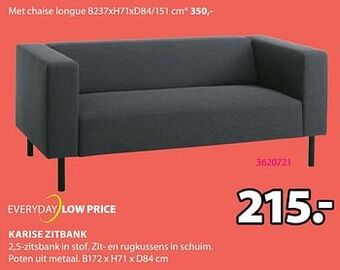 Jysk Karise zitbank aanbieding