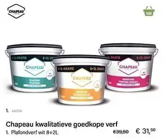 Plafondverf wit 8+2l