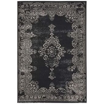 Leen Bakker Tapijt Vintage - zwart - 80x150 cm - Leen Bakker aanbieding