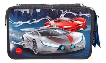 Gevulde pennenzak Monster Cars blauw