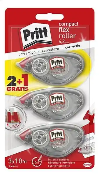 Pritt correctieroller Compact Flex 4,2 mm - 3 stuks