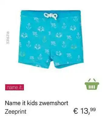 Name it kids zwemshort zeeprint