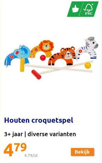 Action Houten croquetspel aanbieding