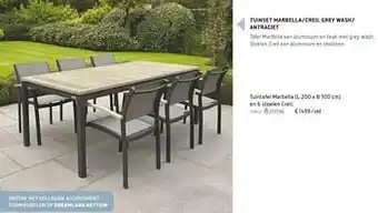 Dreamland Tuintafel marbella en 6 stoelen Creil aanbieding