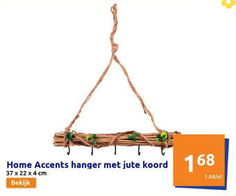 Action Home Accents hanger met jute koord aanbieding