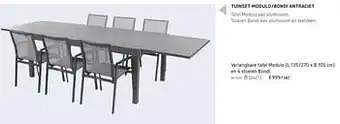 Dreamland Verlengbare tafel modulo en 4 stoelen Bondi aanbieding