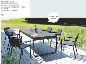 Dreamland Verlengbare tuintafel en 6 stoelen aanbieding