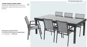 Dreamland Verlengbare tuintafel modulo en 2 stoelen Bondi aanbieding