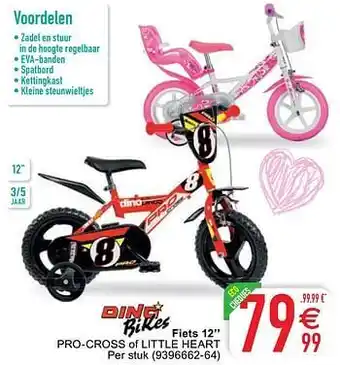 Cora Fiets 12`` pro-cross of little heart aanbieding