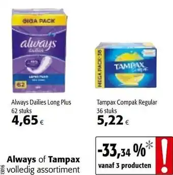 Colruyt Always dailies long plus aanbieding