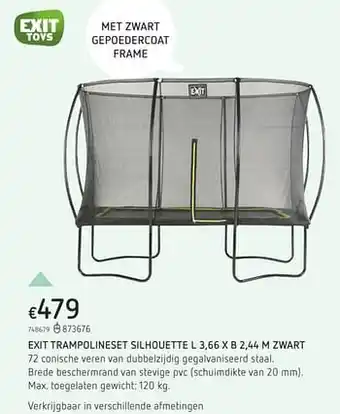 Dreamland Exit trampolineset silhouette zwart L 3.66 x B 2.44 M 120 kg aanbieding