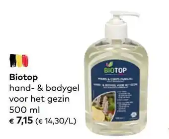 Biotop hand- + bodygel voor het gezin