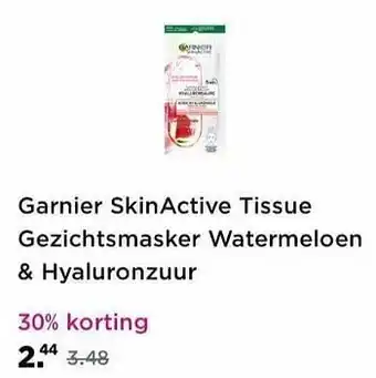 Garnier skinactive tissue gezichtsmasker watermeloen + hyaluronzuur