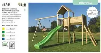 Dreamland Bnb wood schommel nieuwpoort adventure tunnel met glijbaan aanbieding
