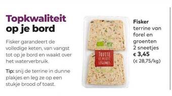 Bio Planet Fisker Terrine Van Forel En Groenten 2 Sneetjes aanbieding