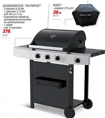 Hubo Grill Me Gasbarbecue "Olympus" 60 x 41,5 cm aanbieding