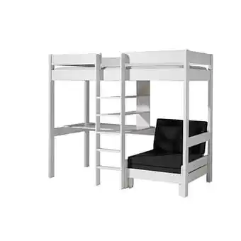 Leen Bakker Vipack hoogslaper met slaapbank Pino - wit - 208,3x105,2x174,4 cm - Leen Bakker aanbieding